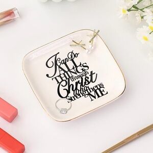 Inspirational Ceramic Jewelry Dish (Philippians 4:13)